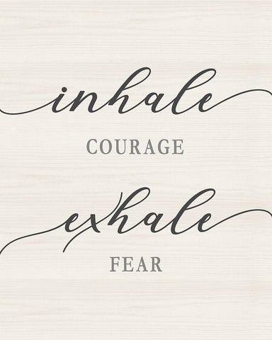 Exhale Fear White Modern Wood Framed Art Print with Double Matting by CAD Designs