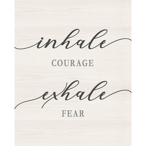 Exhale Fear Black Modern Wood Framed Art Print with Double Matting by CAD Designs