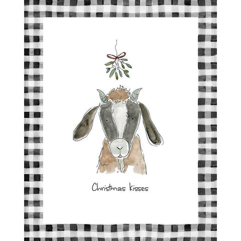 Christmas Kisses White Modern Wood Framed Art Print by Robinson, Carol