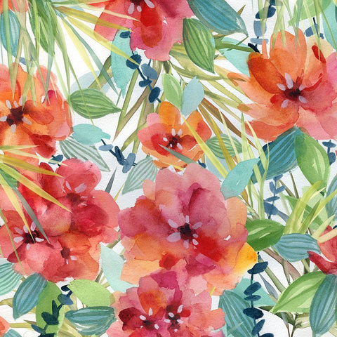 Tropical Maze II Black Modern Wood Framed Art Print by Robinson, Carol