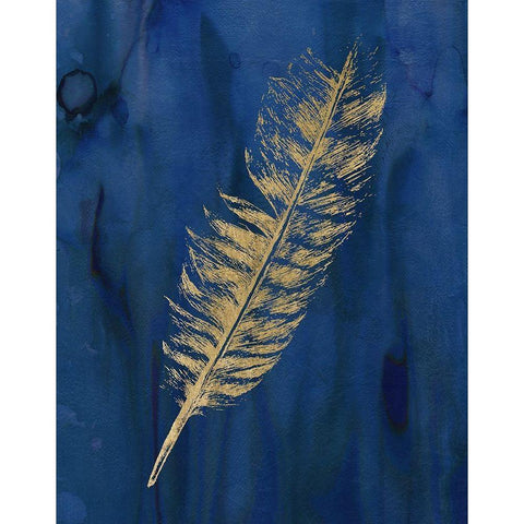 Golden Feather I Gold Ornate Wood Framed Art Print with Double Matting by Robinson, Carol