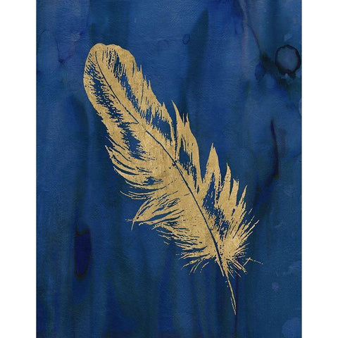 Golden Feather II Black Modern Wood Framed Art Print by Robinson, Carol