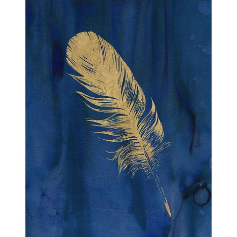 Golden Feather III Black Modern Wood Framed Art Print with Double Matting by Robinson, Carol
