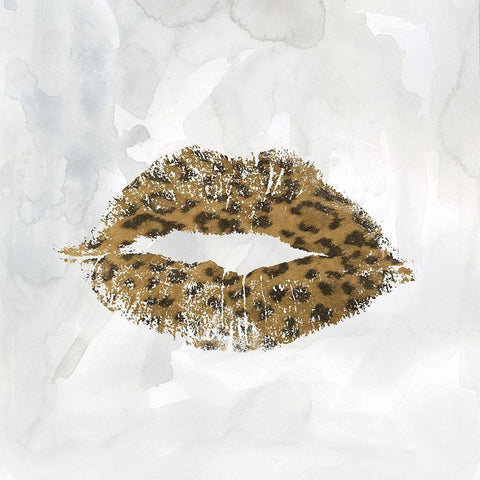 Leopard Kisses II Gold Ornate Wood Framed Art Print with Double Matting by Robinson, Carol