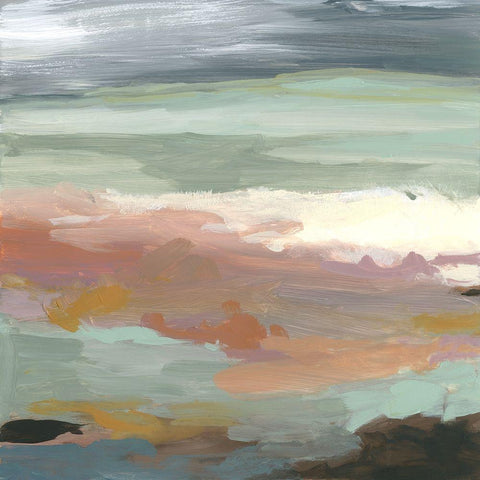 Ocean Bluffs Black Modern Wood Framed Art Print with Double Matting by Robinson, Carol