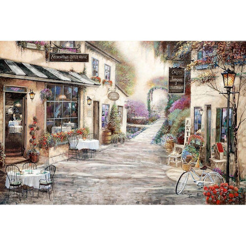 Frenchtown Market Black Modern Wood Framed Art Print by Manning, Ruane