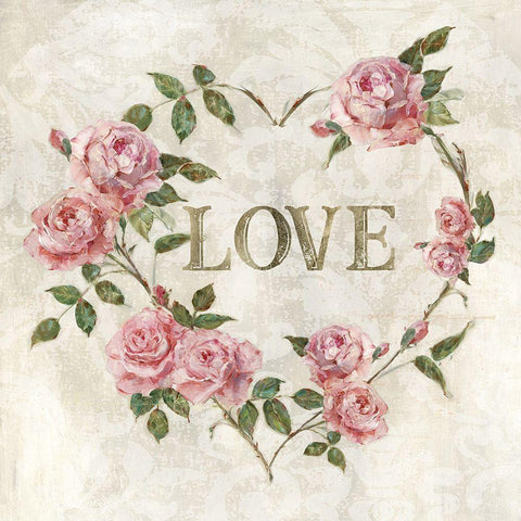 Love Heart Gold Ornate Wood Framed Art Print with Double Matting by Swatland, Sally