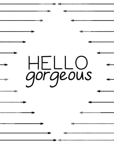 Hello Gorgeous Black Ornate Wood Framed Art Print with Double Matting by CAD Designs