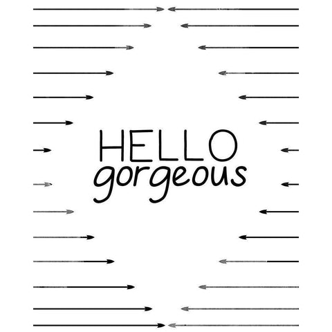 Hello Gorgeous Gold Ornate Wood Framed Art Print with Double Matting by CAD Designs