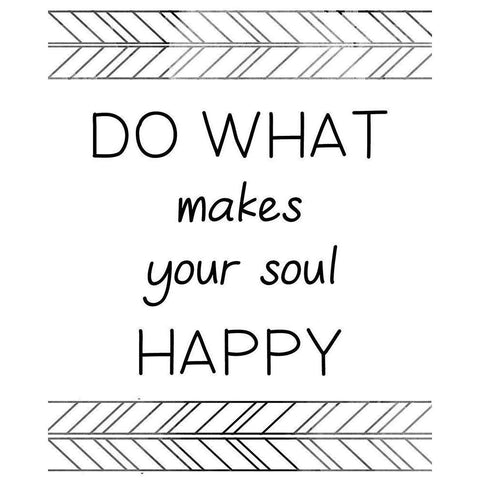 Your Soul Happy White Modern Wood Framed Art Print by CAD Designs