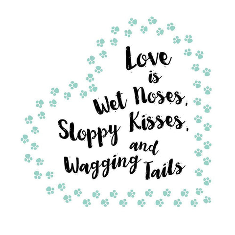 Sloppy Kisses White Modern Wood Framed Art Print by Murray, Amanda