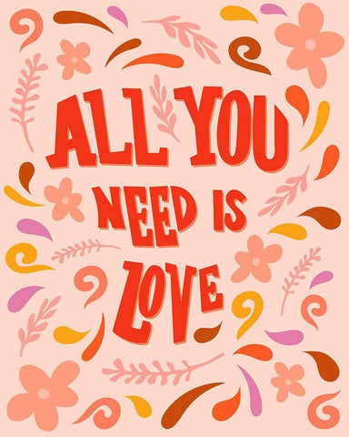 Retro Love White Modern Wood Framed Art Print with Double Matting by Carpentieri, Natalie