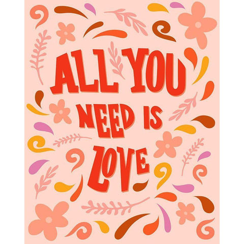 Retro Love Black Modern Wood Framed Art Print with Double Matting by Carpentieri, Natalie