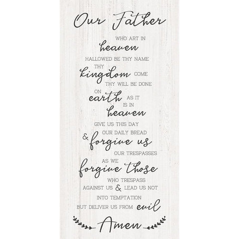 Our Father Black Modern Wood Framed Art Print with Double Matting by CAD Designs