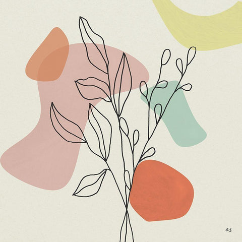 Growing Strong I Black Modern Wood Framed Art Print with Double Matting by Jill, Susan