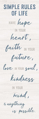 Have Hope White Modern Wood Framed Art Print with Double Matting by Carpentieri, Natalie