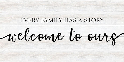 Family Story White Modern Wood Framed Art Print with Double Matting by CAD Designs