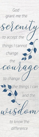 Serenity White Modern Wood Framed Art Print with Double Matting by Santiago, Daniela