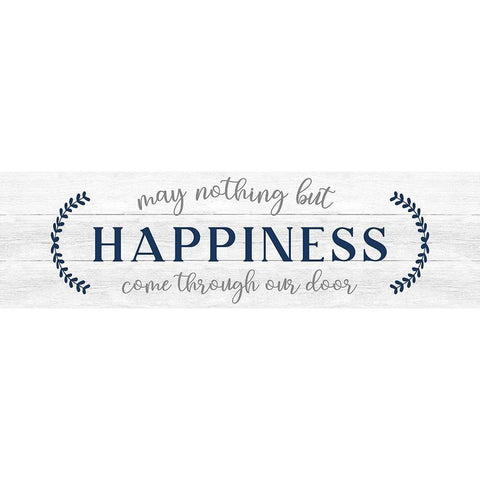 Nothing but Happiness White Modern Wood Framed Art Print by CAD Designs