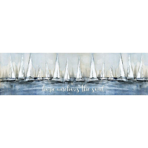 Hope Anchors Black Modern Wood Framed Art Print with Double Matting by Jill, Susan