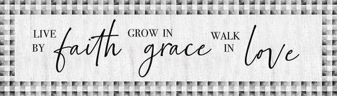 Live by Faith White Modern Wood Framed Art Print with Double Matting by Carpentieri, Natalie