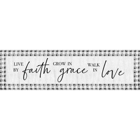 Live by Faith Black Modern Wood Framed Art Print by Carpentieri, Natalie