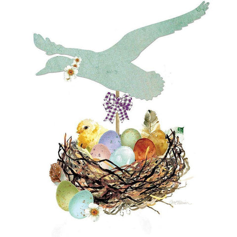 Flying Goose Black Modern Wood Framed Art Print with Double Matting by Robinson, Carol