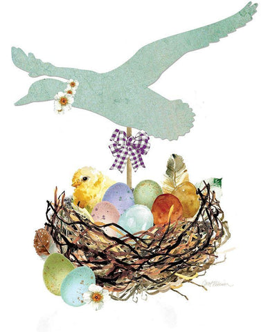 Flying Goose Black Ornate Wood Framed Art Print with Double Matting by Robinson, Carol