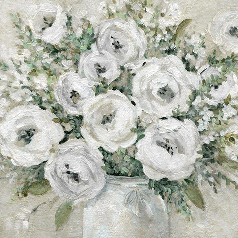 Simply Soft White Modern Wood Framed Art Print with Double Matting by Robinson, Carol