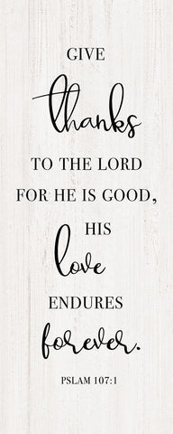 Give Thanks to the Lord White Modern Wood Framed Art Print with Double Matting by CAD Designs