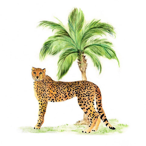 Jungle Cat II Gold Ornate Wood Framed Art Print with Double Matting by Tava Studios