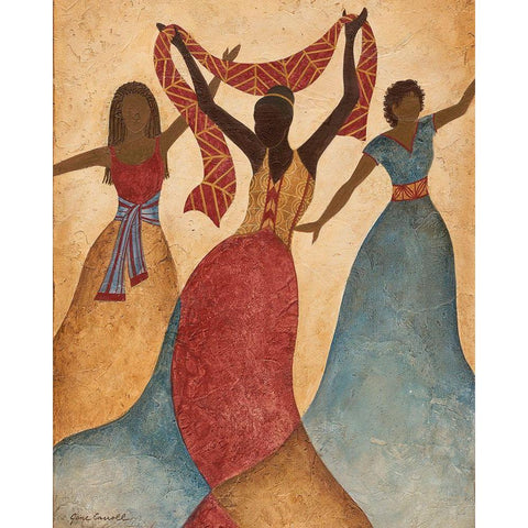 Rhythm and Dance I Gold Ornate Wood Framed Art Print with Double Matting by Carroll, Jane