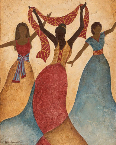 Rhythm and Dance I White Modern Wood Framed Art Print with Double Matting by Carroll, Jane