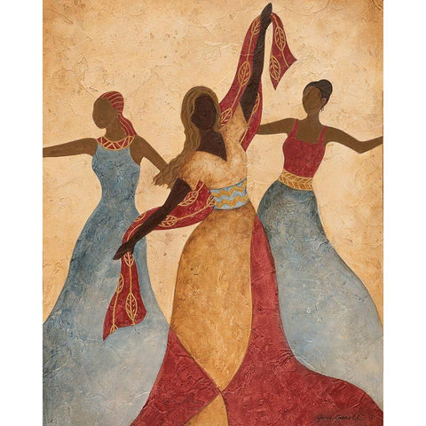 Rhythm and Dance II Gold Ornate Wood Framed Art Print with Double Matting by Carroll, Jane