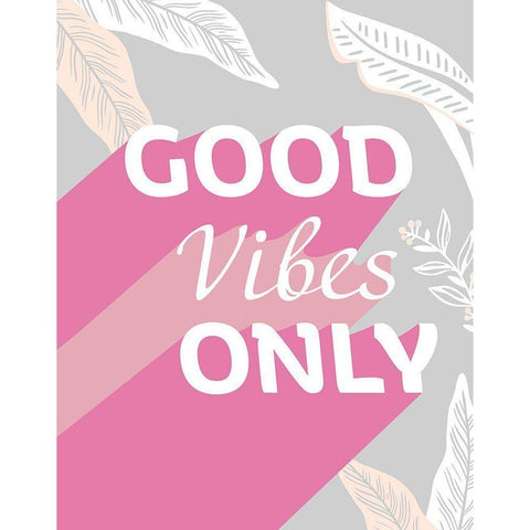 Good Vibes Only Gold Ornate Wood Framed Art Print with Double Matting by Santiago, Daniela