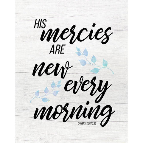 Lamentations 3:23 Black Modern Wood Framed Art Print with Double Matting by Santiago, Daniela
