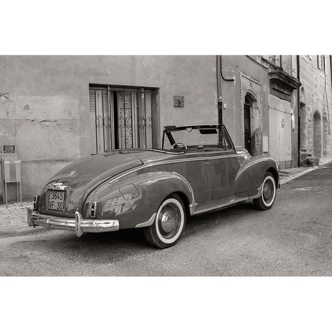 Classic Automobile White Modern Wood Framed Art Print by Van de Goor, Lars