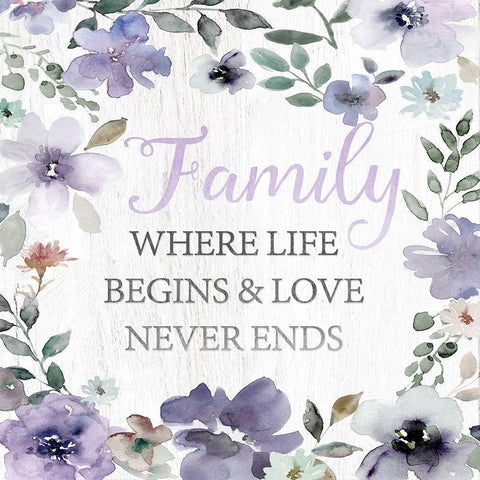 Lavender Family White Modern Wood Framed Art Print by Robinson, Carol