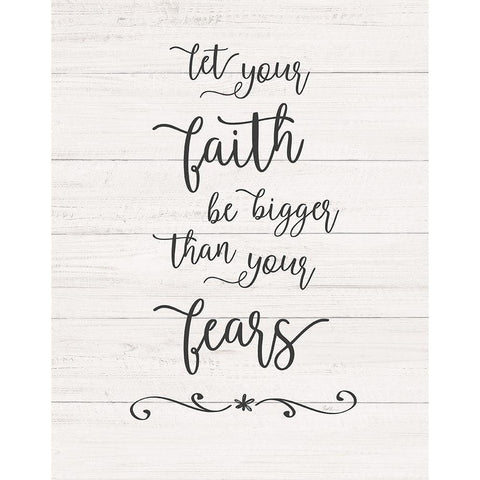 Faith Fears White Modern Wood Framed Art Print by Carpentieri, Natalie