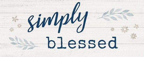 Simply Blessed White Modern Wood Framed Art Print with Double Matting by Carpentieri, Natalie