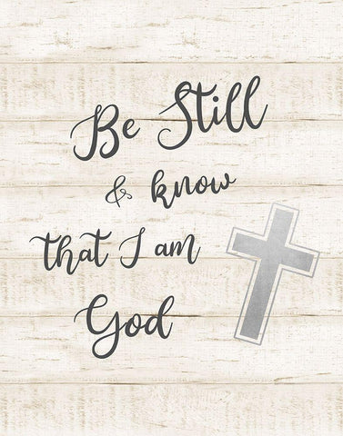 Be Still White Modern Wood Framed Art Print with Double Matting by CAD Designs