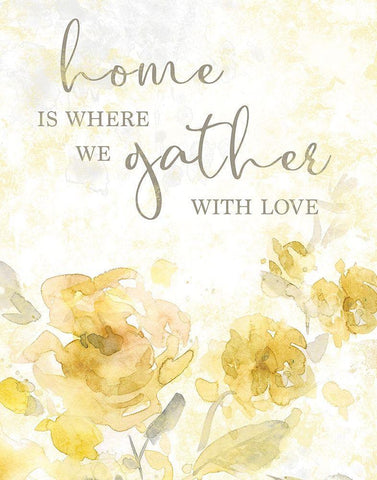 Gather with Love Black Ornate Wood Framed Art Print with Double Matting by Robinson, Carol