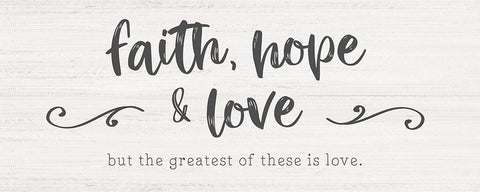 Greatest is Love White Modern Wood Framed Art Print with Double Matting by Carpentieri, Natalie