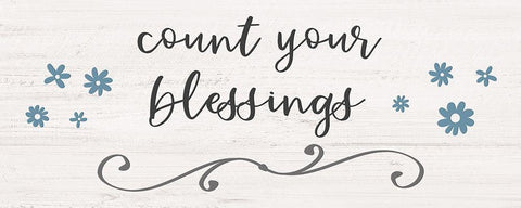 Count Blessings White Modern Wood Framed Art Print with Double Matting by Carpentieri, Natalie