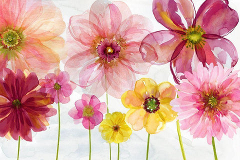 Pop of Spring Black Ornate Wood Framed Art Print with Double Matting by Robinson, Carol