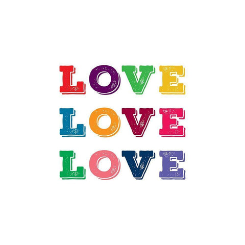 Love Love Love White Modern Wood Framed Art Print with Double Matting by Murray, Amanda