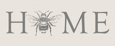 Bee Home White Modern Wood Framed Art Print with Double Matting by Santiago, Daniela