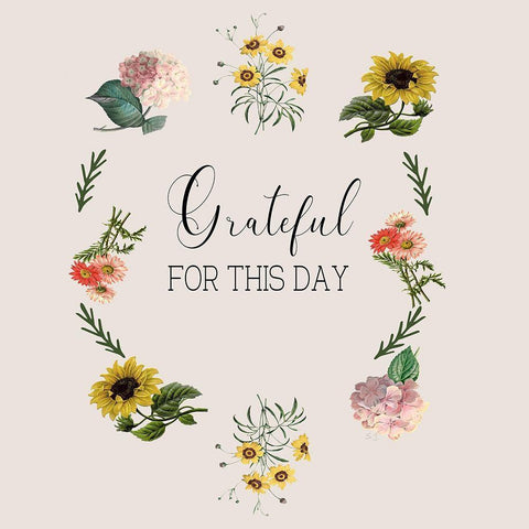 Grateful Black Ornate Wood Framed Art Print with Double Matting by Jill, Susan