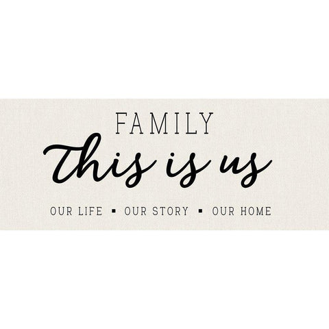 Our Life Our Story Our Home White Modern Wood Framed Art Print by CAD Designs