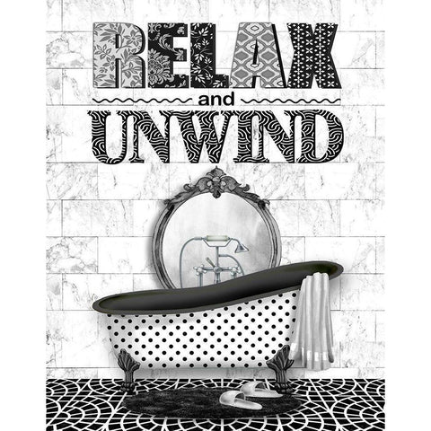 Relax and Unwind Black Modern Wood Framed Art Print by Knutsen, Conrad